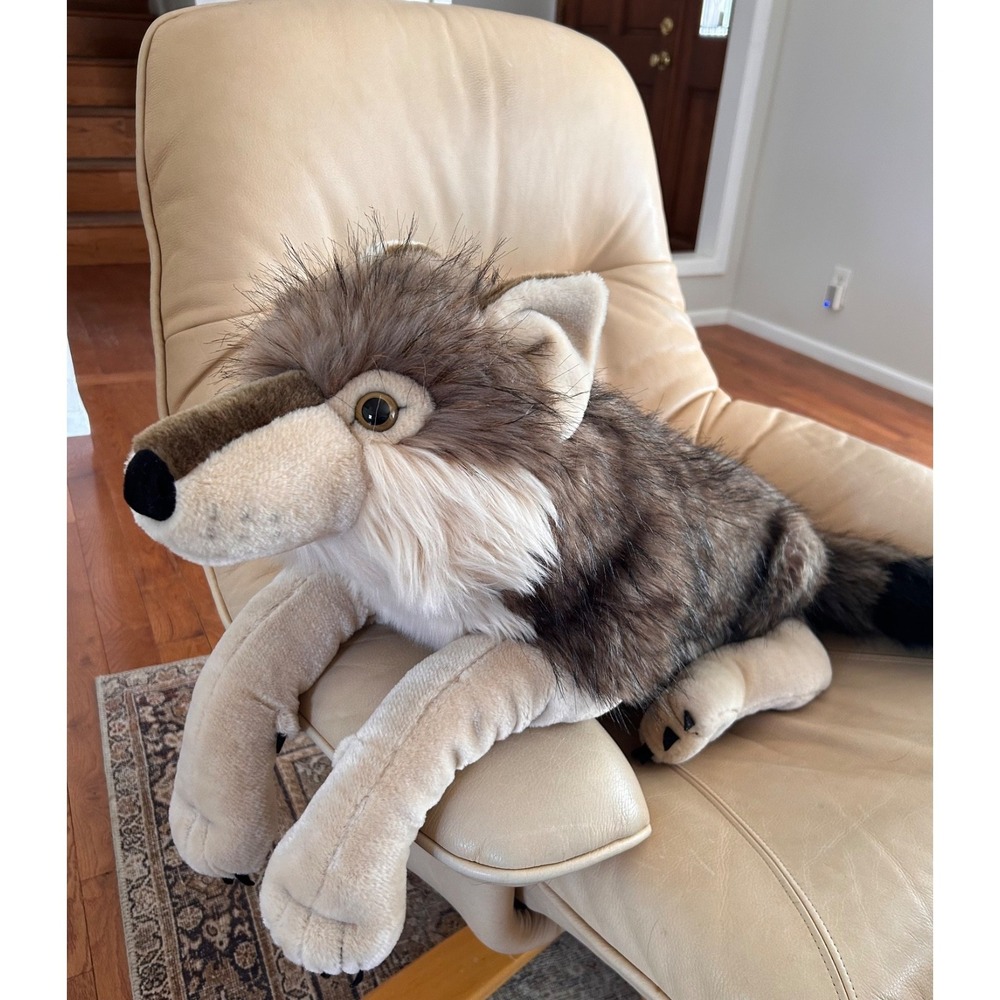 Wild Republic 42-33" Realistic TIMBER WOLF Jumbo Plushie Stuffed Animal